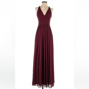 Lace back formal/cocktail wine red dress